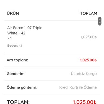 Churzel Sipariş Ettiğim Ürün