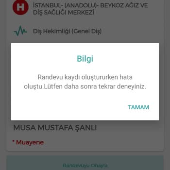 MHRS (Merkezi Hekim Randevu Sistemi) Hastane Randevusu Alamıyorum