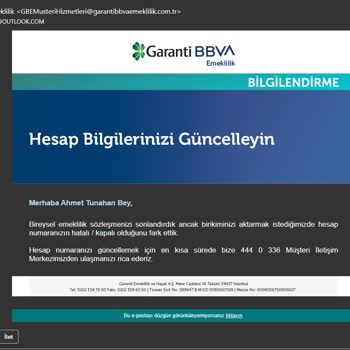 Garanti BBVA Otomatik BES İptali İade Edilen Tutar Aktarımı