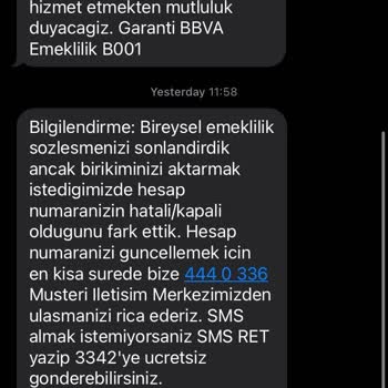 Garanti BBVA Otomatik BES İptali İade Edilen Tutar Aktarımı
