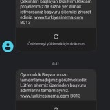 Turkiyesinema.com Linki İle Kamerafilm Kısa Kodlu SMS
