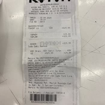 Koton Değişim İşleminden Sonra Para İadesi Sağlanmaması