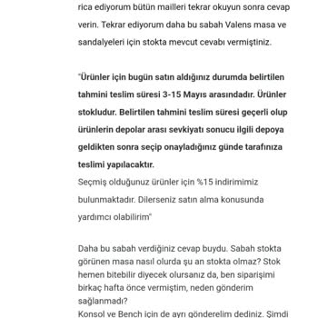 Vivense Teslimat Tarihi Yalanı