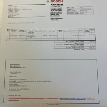 Bosch Garantiye Dahil Edilmeyen Hasar