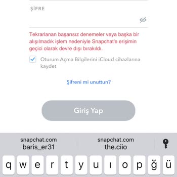 Snapchat Tekrarlanan Giriş Hatası