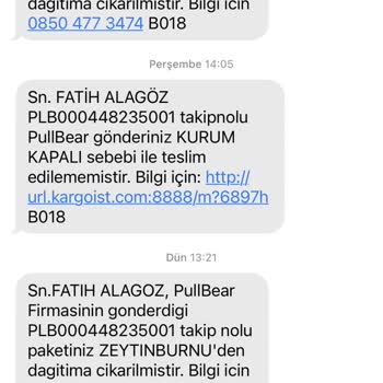 Pull and Bear Teslimat Problemi (Kargo)
