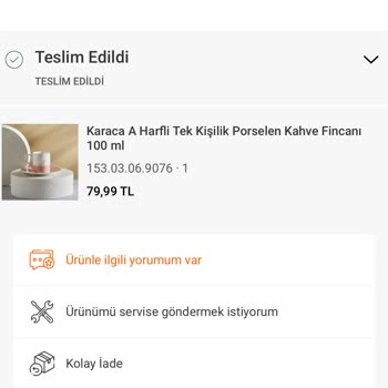 Karaca Züccaciye Karaca Fincanı Teslim Etmedi