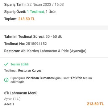 Trendyol Yemek'ten Yemek Sipariş