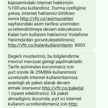 Vodafone Ek Paket Ücret Yanıltmacası