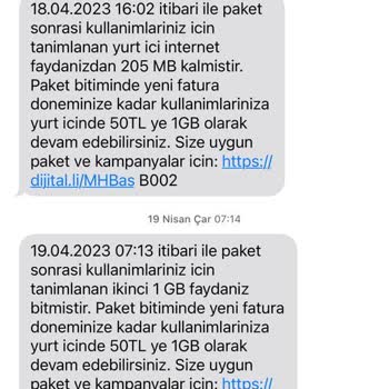 Turkcell Mega 21 GB Aylık Pakete, Onaysız Yurt İçinde Geçerli 1GB Fayda Tanımı.