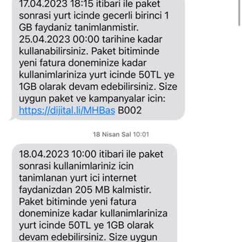 Turkcell Mega 21 GB Aylık Pakete, Onaysız Yurt İçinde Geçerli 1GB Fayda Tanımı.