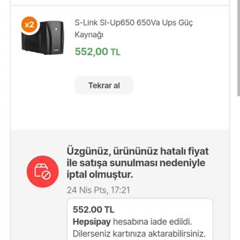 Hepsiburada Ürün İptali Mağdur Etme
