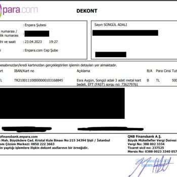 Metalcards_tr (Instagram) Metalcards_tr Firması Ödemeyi Aldı Ürünü Teslim Etmedi İrtibatı Kesti