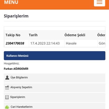Oruç Motordan Aldığım Ürünün Gelmemesi Ve İletişime Geçilememesi