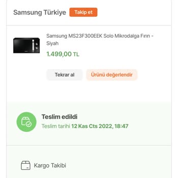 Samsung Mikrodalga Fırın Şikayeti