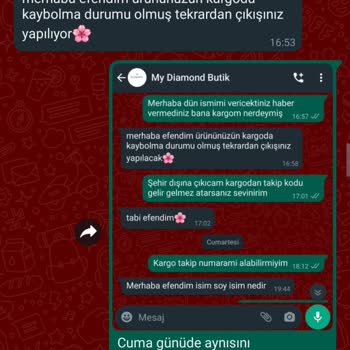 MyDiamond Butik My Diamond Butik Ücretini Ödediğim Siparişi 2.5 Haftadır Göndermiyor