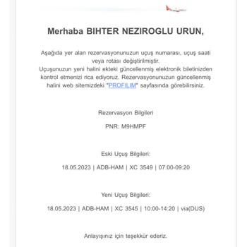 Corendon Havayollarında Büyük Hata