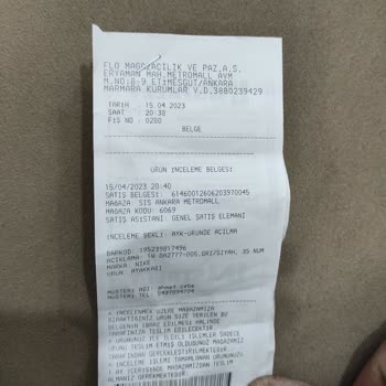 In Street Mağazasının Satış Sonrası Sorumsuzluğu