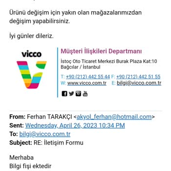 K. Maraş'ta Vicco'dan Aldığım Bebek Ayakkabısının Değişimi İçin Yardım Alamıyorum