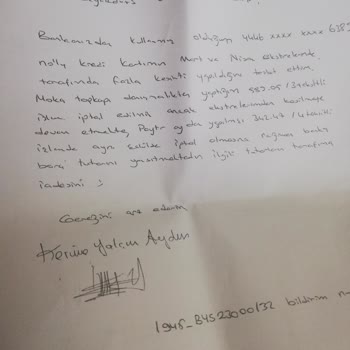 Ziraat Bankası İade Edilen Alışveriş