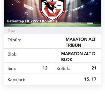 Gaziantep Futbol Kulübü Passolig Kombine Bilet İade