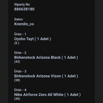 Kremlin Co Alışveriş Eksik Ve Yanlış Ürün Gönderimi