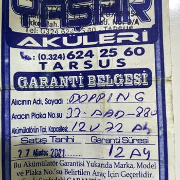 Yaşar Aküleri 1.5 Yıllık Akü Ölü!