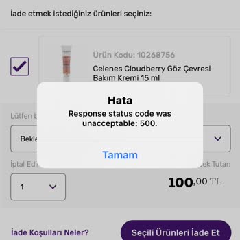 Gratis'e İade Yapamıyorum