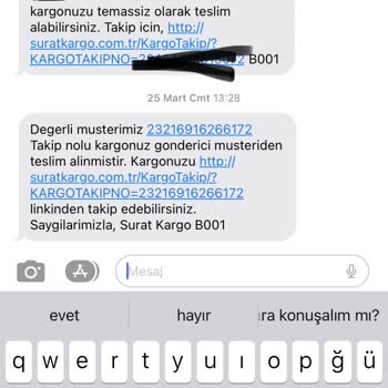 Sürat Kargo'nun Kargoyu Kaybetmesi