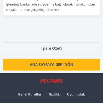 Pegasus Paramı İade Alamıyorum