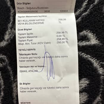 Bosch Marka Buzdolabımın 5 Yıl Kullanım Sonucunda Gaz Kaçağı Sorunu