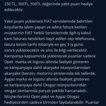 Opet Yakıt Hediye Tanımlaması Yapılmadı