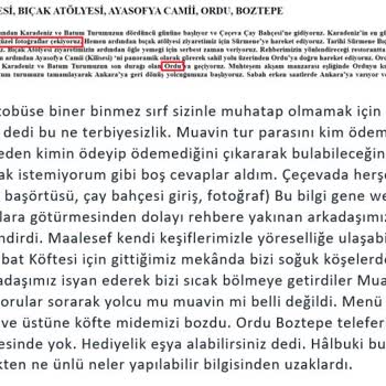 Binhan Turizm (Ankara Gezi Rehberiniz) İle Karadeniz Ve Batum Aksaklıkları