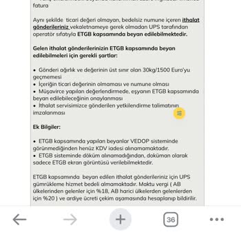 UPS Türkiye İthalat Kişisel Kullanım İçin Gelen Mala Ticari İşleme Alıyor