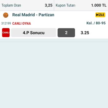 İddaa Çoğunluğu Bitmiş Ve Tutmuş Kuponumun Bir Oranda Verilecek Olması