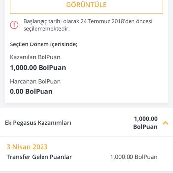 Pegasus Bol Bol Puanlarımı Yatırmadı