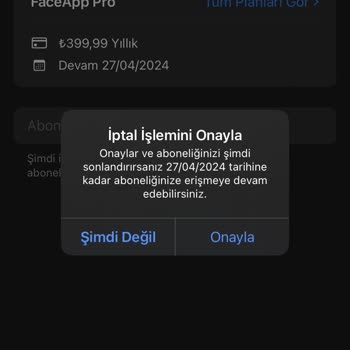 Faceapp Abonelik İadesi Yapılmasını İstiyorum
