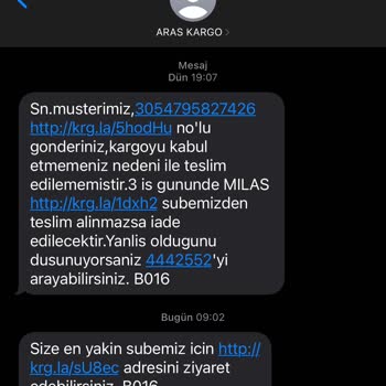 Aras Kargo Kargoyu Getirmiyor İade Ediyor!