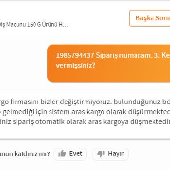 Trendyol Kargo Firmasını Sistemin Otomatik Belirlemesi.