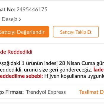 Trendyol Barbanti Mobile İadem Reddedildi!