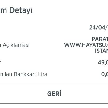 Hayat Su Danone Hayat İçecek Uygulaması Ücret Aldı Siparişim Gelmedi