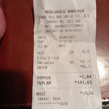 Musluoğlu Baklava Musluğu Kuru Fıstıklı Baklava Tam Bir Fiyasko