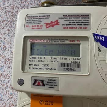 Başkent Gaz Kartlı Sayaç İşlem Hatası Uyarısı