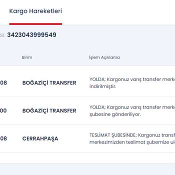 Aras Kargo Cerrahpaşa Şubesi Ürünü Teslim Etmedi