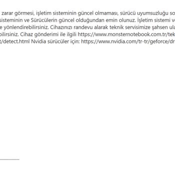 Monster Notebook Destek Mailimin Yalnızca Başlığının Okunarak Dönüş Yapılması