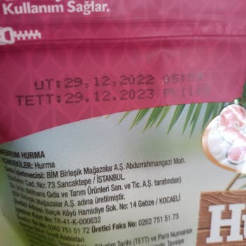 BİM'den Aldığım Simbat Marka Hurma Kurtlu Çıktı