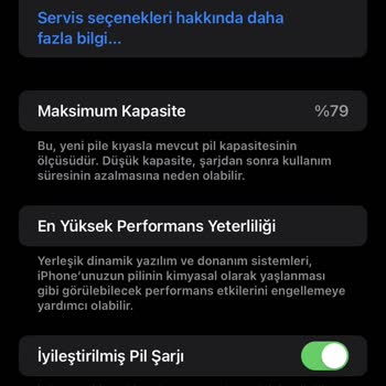 iPhone Apple Garantili Olan Cihazın Servis Olan Pilin Değişmemesi