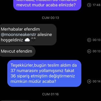 Shopier Moonsneakerstr (sneakers Dünyası) Değişim/iade Problemi