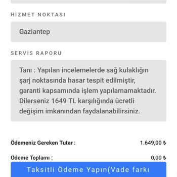 Zentech Servis Garanti Kapsamı Olmasına Rağmen 1600 TL Lik Ücret Talep Ediliyor