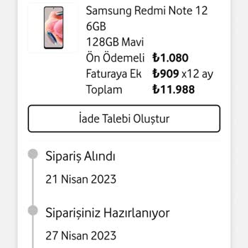 Vodafone Faturaya Ek Cihaz Kampanyası İade Ve İptal İşlemi
